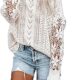 AlvaQ Women’s 2023 Lace Crochet Sweater Summer Fall Lightweight Crewneck Knit Sweaters Pullover Jumper Tops