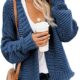 Dokotoo Womens Open Front Long Sleeve Chunky Knit Cardigan Sweaters Loose Outwear Coat