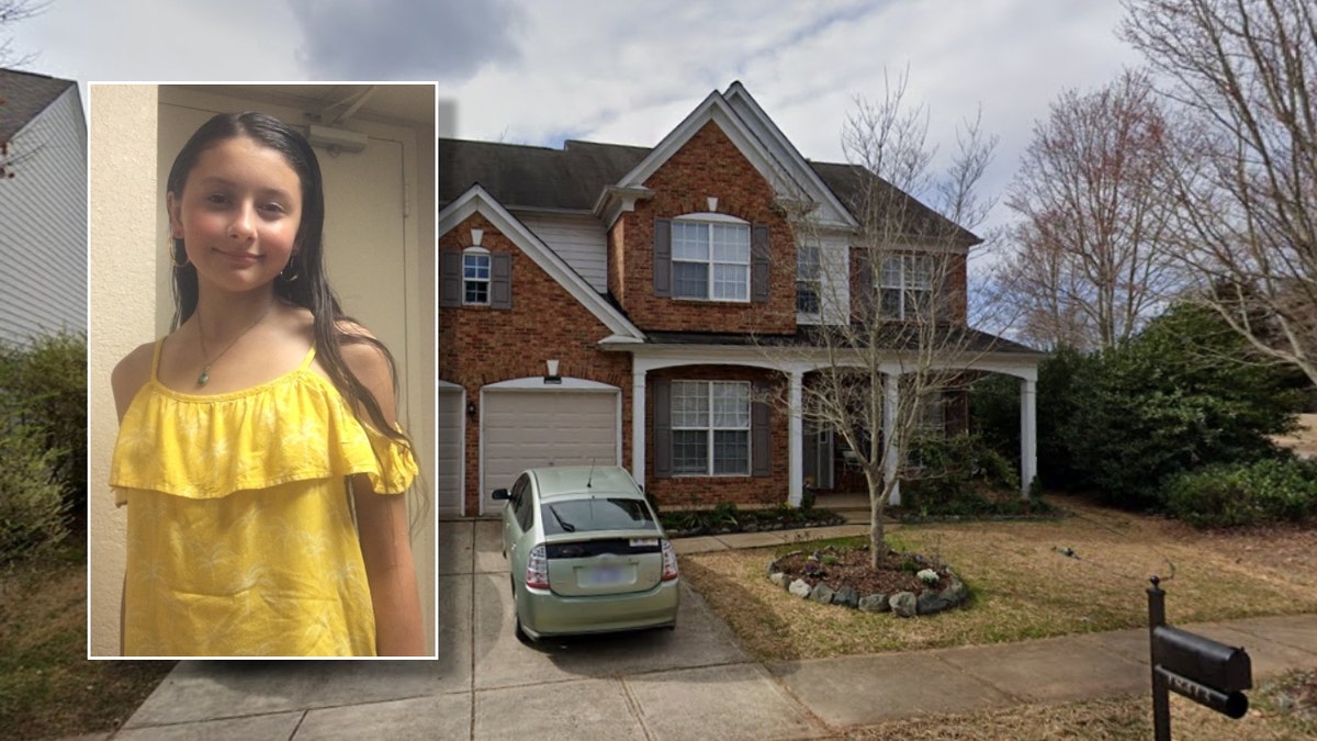 Madalina Cojocari in yellow dress, left; home in Cornelius, North Carolina, right