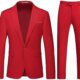 Mens Suits 2 Piece Slim Fit Casual One Button Solid Suits for Mens Business Wedding Party Jacket Blazer & Pants Set