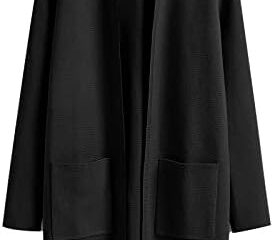 ANRABESS Cardigan Sweater for Women Casual 2023 Fall Winter Fashion Coat Long Sleeve Open Front Knit Coatigan Clothes