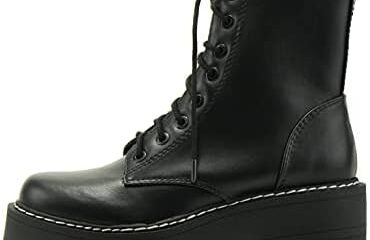 Soda FLING Women Chunky Lug Sole Lace up Fashion Combat Ankle Boot w/Side Zipper