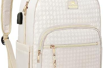 MATEIN Mini Backpack Purse for Women, Fashion Small Purse Backpack with USB Charging Port, Lightweight Cute Shoulder Bag Ladies Gift Travel Backpack Casual Small Daypacks, Beige