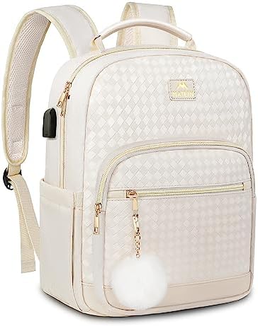 MATEIN Mini Backpack Purse for Women, Fashion Small Purse Backpack with USB Charging Port, Lightweight Cute Shoulder Bag Ladies Gift Travel Backpack Casual Small Daypacks, Beige