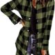 Zeagoo Flannel for Women 2023 Fall Fashion Long Sleeve Plaid Button Down Shirts Shacket Blouse Top with Pockets
