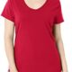 Hanes Women’s Perfect-t V-neck T-shirt, Ring-spun Cotton Short Sleeve Tee for Women