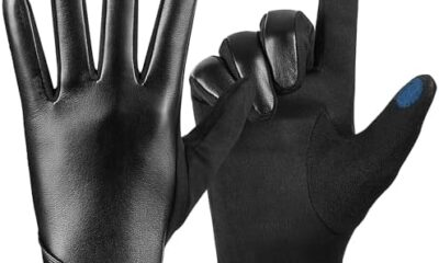 alqqas Womens Winter Leather Gloves Touch Screen Wool Lined Windproof Warm Suede Fashion Dress Gloves