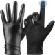 alqqas Womens Winter Leather Gloves Touch Screen Wool Lined Windproof Warm Suede Fashion Dress Gloves