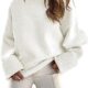 ANRABESS Women’s Crewneck Long Sleeve Oversized Fuzzy Knit Chunky Warm Pullover Sweater Top