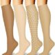 CHARMKING Compression Socks for Women & Men Circulation (4 Pairs) 15-20 mmHg is Best Support for Athletic Running Cycling