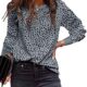 EVALESS Womens Casual Polka Dots Tops Crewneck Long Sleeve Shirts Fall 2023 Lightweight Loose Sweatshirts