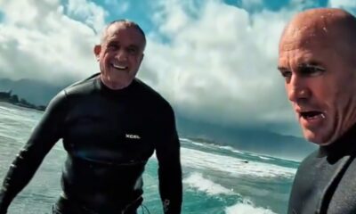 RFK Jr catches waves with surfing legend Kelly Slater for birthday while campaigning in Hawaii