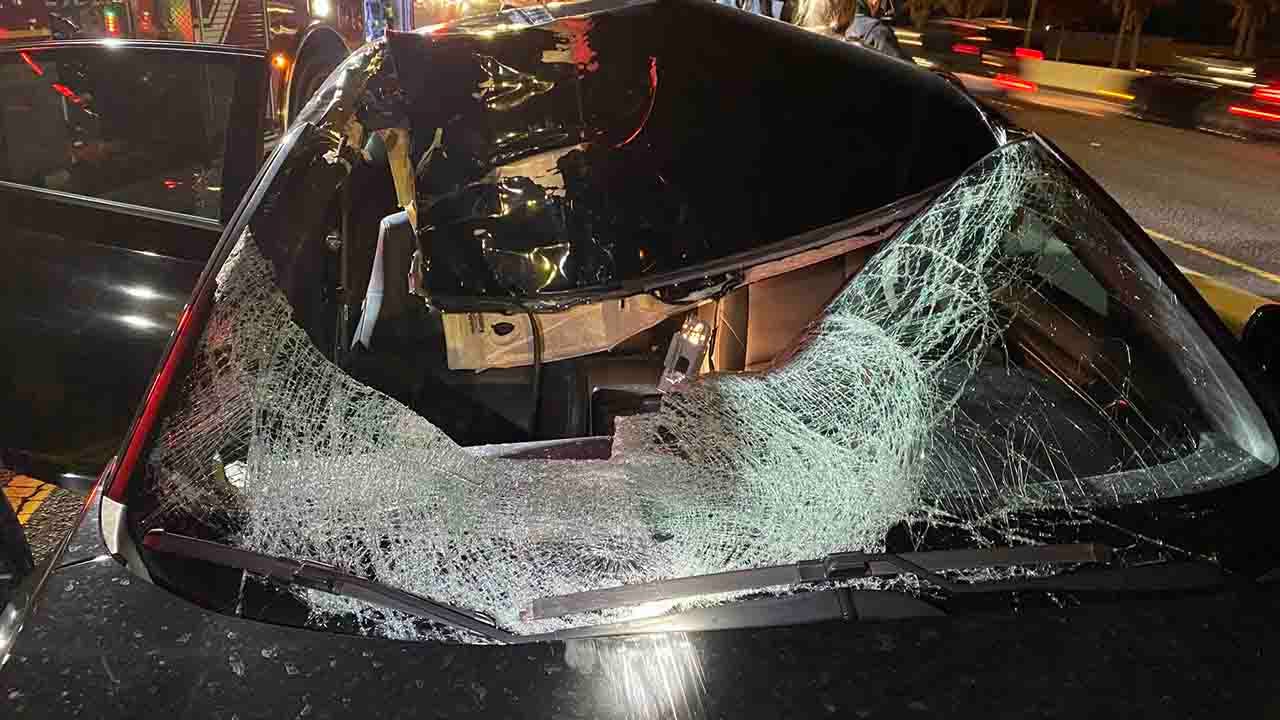 Florida mother, school-aged daughter survive 'freak accident' after tire smashes through windshield: police