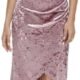 GUESS Women’s Velvet Cowl Neck Slip Dress, Mauve