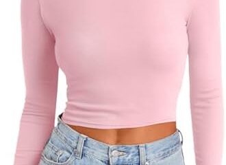 Trendy Queen Womens Long Sleeve Shirts Basic Ribbed Slim Fitted Tops Casual Fall Fashion Y2k Teen Girl Clothes