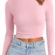Trendy Queen Womens Long Sleeve Shirts Basic Ribbed Slim Fitted Tops Casual Fall Fashion Y2k Teen Girl Clothes