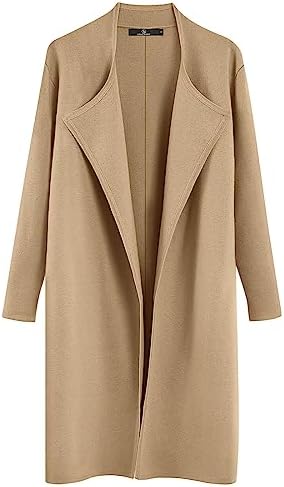 LILLUSORY Women’s Long Wool Cardigan Sweaters Oversized Fall Dressy Coatigan Light Casual Jackets Knit Winter Coats