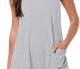 ANRABESS Women 2024 Summer Sleeveless Mini Dress Casual Short Sundress Workout Tennis Athletic Onesie with Built in Shorts