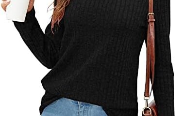 SimpleFun Women’s Tunic Sweaters Lightweight Fall Casual Long Sleeve Crewneck Pullover Tops