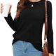 SimpleFun Women’s Tunic Sweaters Lightweight Fall Casual Long Sleeve Crewneck Pullover Tops