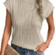 EVALESS Womens Short Sleeve Textured Tops Crewneck Knit Solid Loose Casual Basic T Shirts Tee Blouses