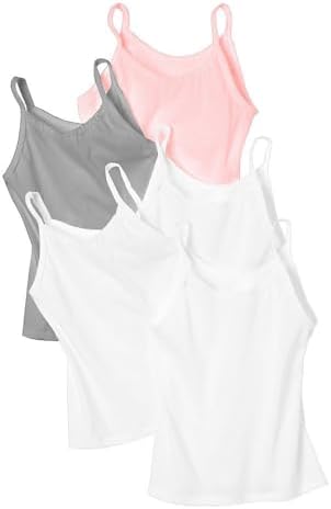 Hanes Girls’ Camisole, 100% Cotton Tagless Cami, Toddler Sizing, Multiple Packs & Colors Available