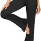 ZOOSIXX Black Flare Yoga Pants for Women, Crossover Soft Bootcut Leggings