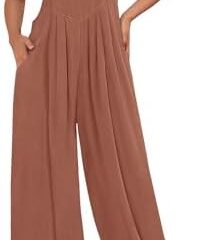 AUTOMET Womens Jumpsuits Overalls Wide Leg Casual Summer Outfits Rompers Jumpers Sleeveless Straps With Pockets 2024