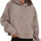 AUTOMET Half Zip Sweatshirts Cropped Hoodies Fleece Womens Quarter Zip Up Pullover Sweaters Fall Outfits 2024 Winter Clothes