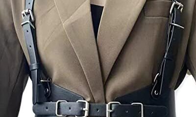 Punk Leather Body Harness for Women, Adjustable Body Chain Belt Rave Party Accessories