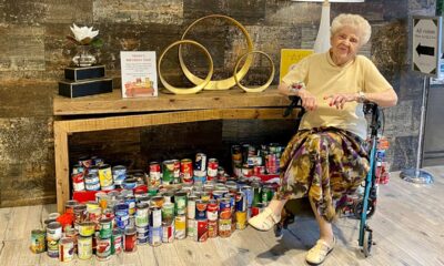 Iowa woman celebrates 102nd birthday by collecting canned goods for those in need: 'Very happy'