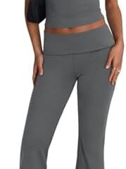 Trendy Queen Lounge Sets For Women 2 Piece Casual Y2K Outfits Short Sleeve Cropped Tops Fold Over Flare Pants Tracksuits