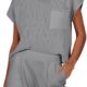 ANRABESS Women’s Two Piece Outfits Sweater Short Sets Knit Pullover Tops and Shorts Lounge Set Tracksuit