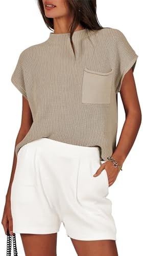 ANRABESS Women’s Two Piece Outfits Sweater Short Sets Knit Pullover Tops and Shorts Lounge Set Tracksuit