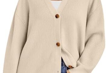 EFAN Womens Cardigan 2024 Open Front Oversized Button Lightweight Sweaters V Neck Loose Cardigans Knit Outwear