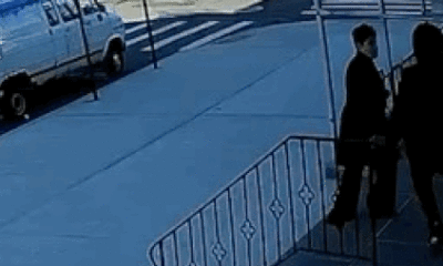 Woman heading to church randomly shoved down steps, robbed, video shows