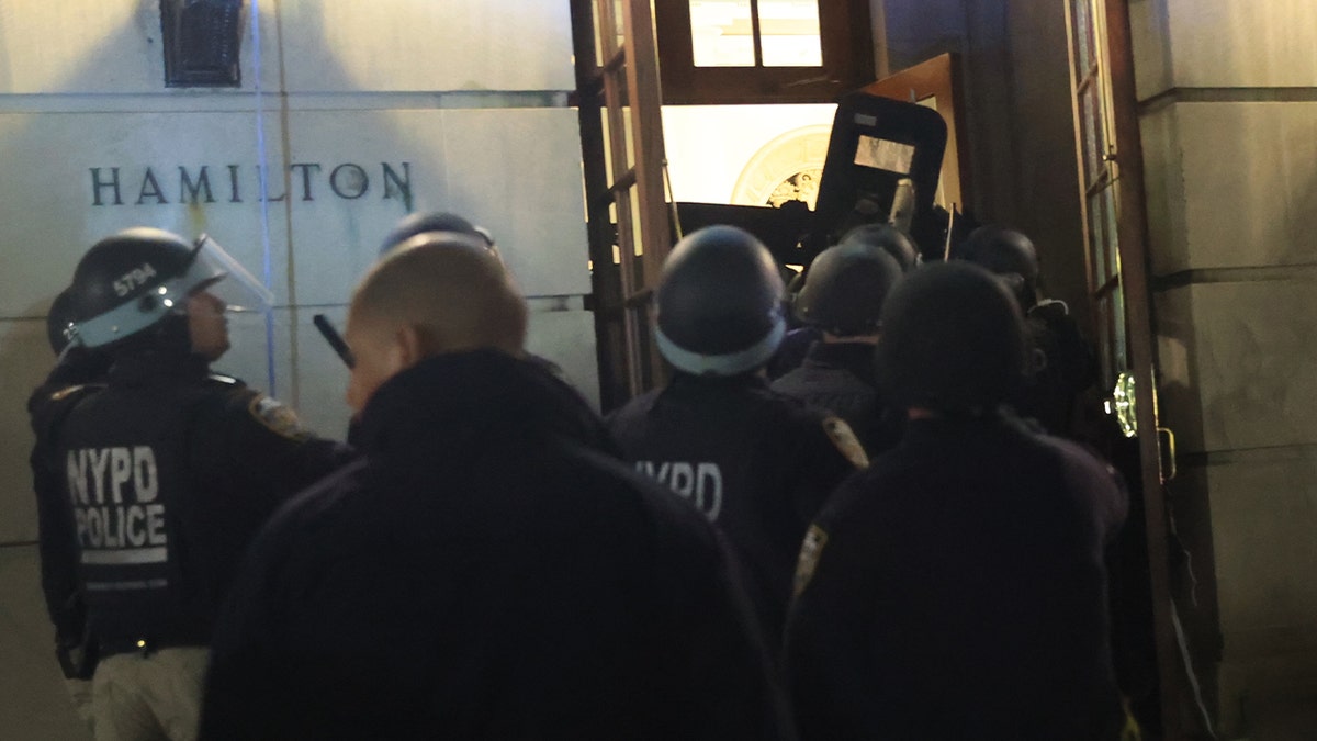 NYPD officers enter Columbia University's Hamilton Hall