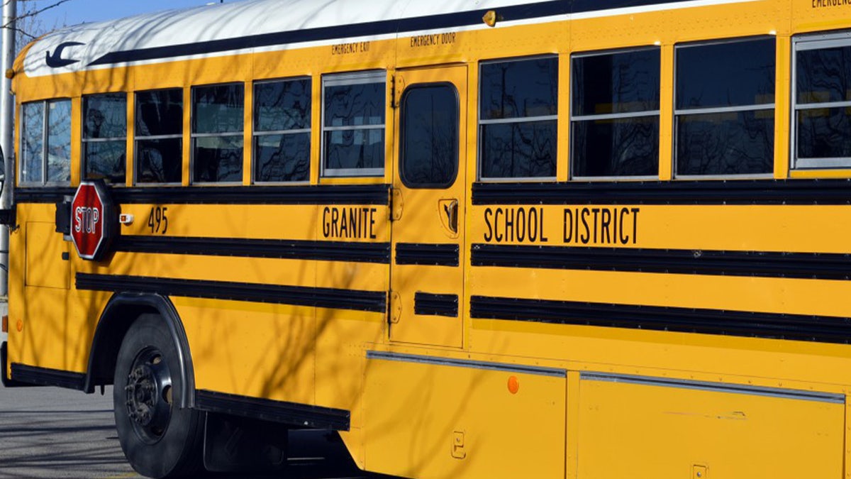 school bus closeup shot