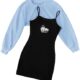 COZYEASE Girls’ 2 Piece Outfits Drop Shoulder Long Sleeve Crop Top Pullover and Graphic Cami Bodycon Dress