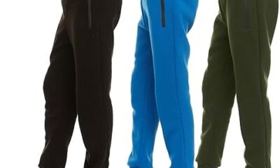PURE CHAMP 3Pk Boys Sweatpants Fleece Athletic Workout Kids Clothes Boys Joggers with Zipper Pocket and Drawstring Size 4-20