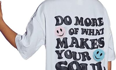 SOLY HUX Girl’s Letter Graphic T Shirts Short Sleeve Cute Shirts Oversized Loose Tee Summer Tops