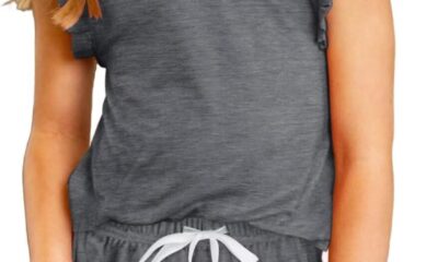 DOKOTOO KIDS Girls Summer Outfits Cute T-Shirt and Shorts Set with Side Pockets