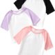 OYOANGLE Girl’s 3 Pack Color Block Short Sleeve Crew Neck T-Shirts Set Summer Crop Tee Tops