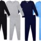 Mon Petit Boys’ Pajama Set – 8 Piece Rib Knit Sleepwear Shirt and Pajama Shorts (12M-7)