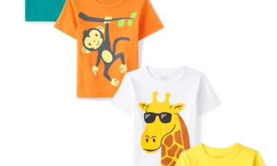 The Children’s Place Toddler Boys Short Sleeve Multi Color Graphic T-Shirt, 4 Pack