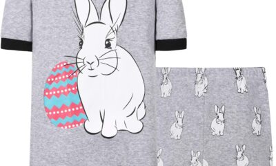 Joyond Boys Girls Easter Pajamas, Bunny Pajama For Kids Toddler Child Cotton Clothes Snug-Fit Pjs Long Sleepwear Set