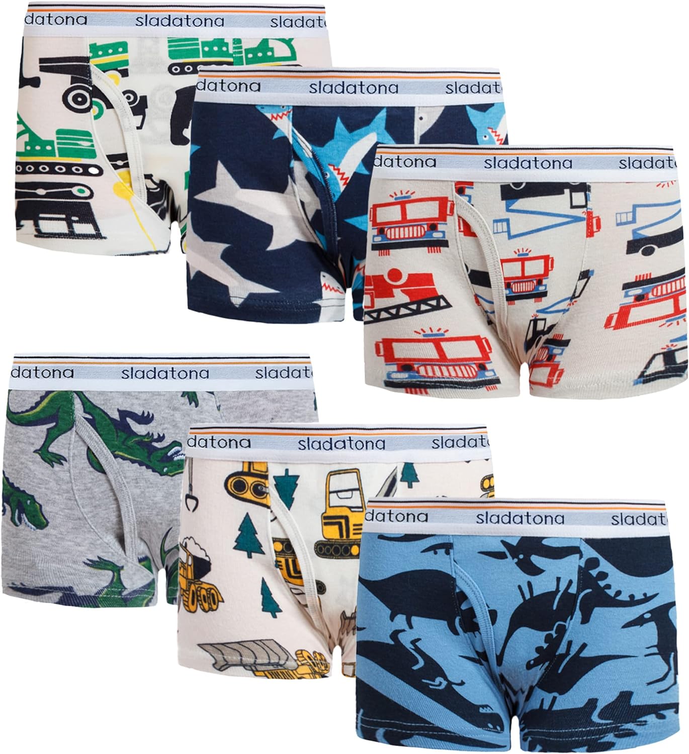 Boys Boxer Briefs Shorts Cotton Dinosaur Shark Baby Toddler Underwear for Kids Boy 3/6 Pack