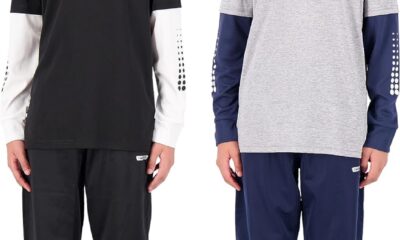 Hind Boys 4-Piece Active Long Sleeve Quick Dry T-Shirt and Athletic Jogger Sweatpant Set Kids Clothes for Sports and Running