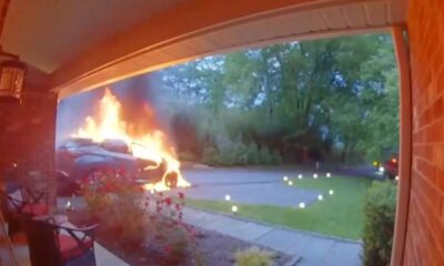 Maryland family's SUV bursts into flames while they slept, video shows: 'We were terrified'