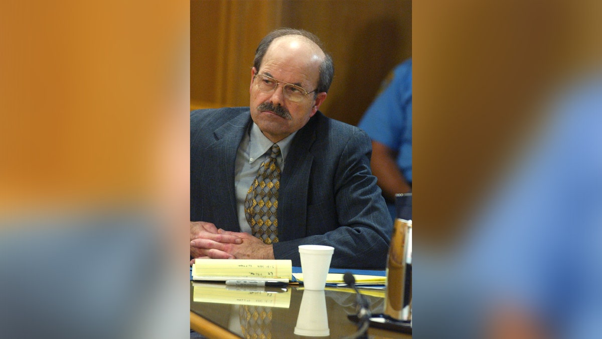 Dennis Rader listening to testimony in court.